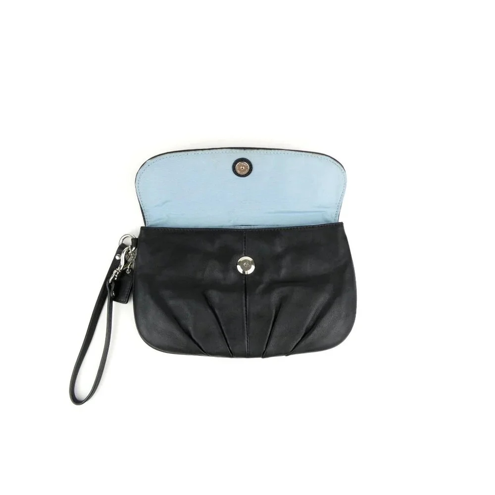 Coach‎ Black Leather Flap Wristlet